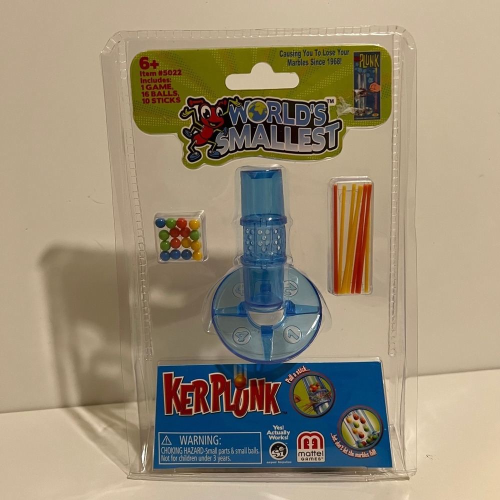 World's Smallest KerPlunk Game Item 5022 Mattel 16 Balls 10‎ Sticks novelty toy